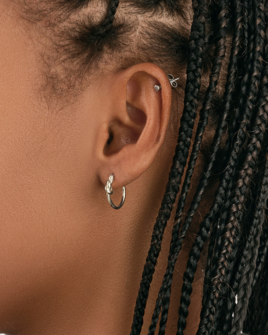 Sterling Silver Twisted Knot Hoops Earring Sterling Forever 