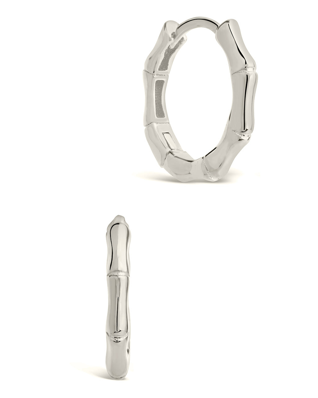 Sterling Silver Infinity Bamboo Hoops Earring Sterling Forever Silver 