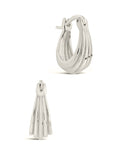 Sterling Silver Ripple Statement Hoops Earring Sterling Forever Silver 