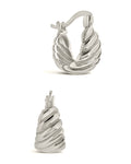 Sterling Silver Croissant Dome Hoops Earring Sterling Forever Silver 