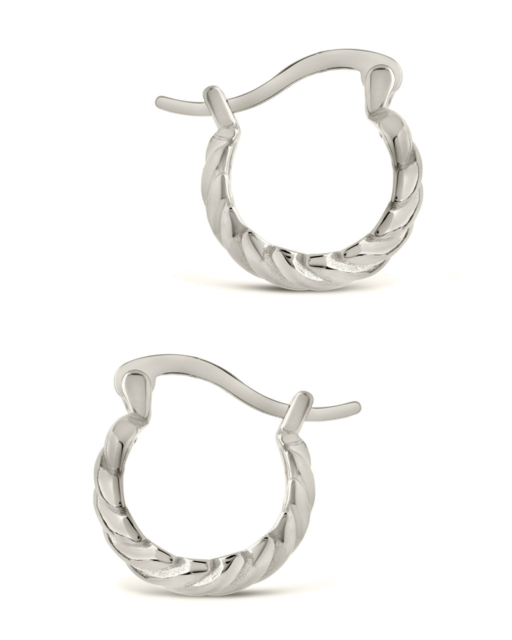 Sterling Silver Croissant Dome Hoops Earring Sterling Forever 