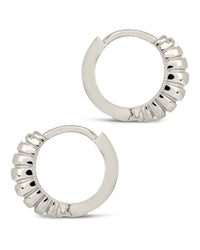 Sterling Silver Graham Ribbed Micro Hoop Earrings - Sterling Forever