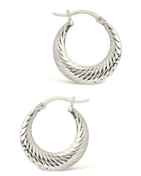 Delia Hoops Earring Sterling Forever Silver 1" 