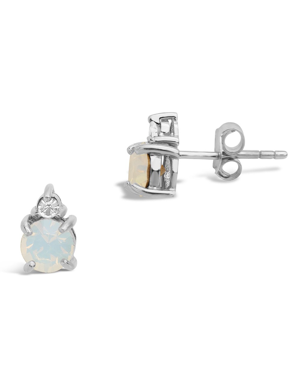 Sterling Silver Birthstone Studs Earring Sterling Forever Silver October / Opal 