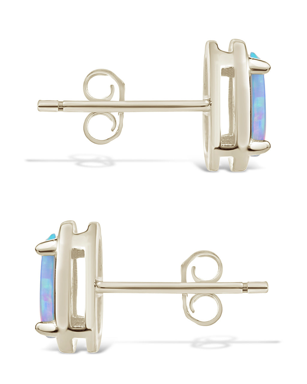 Sterling Silver Blue Opal Oval Studs Earring Sterling Forever 