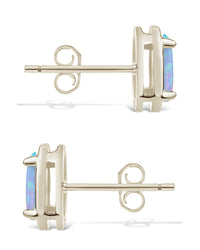 Sterling Silver Blue Opal Oval Studs Earring Sterling Forever 