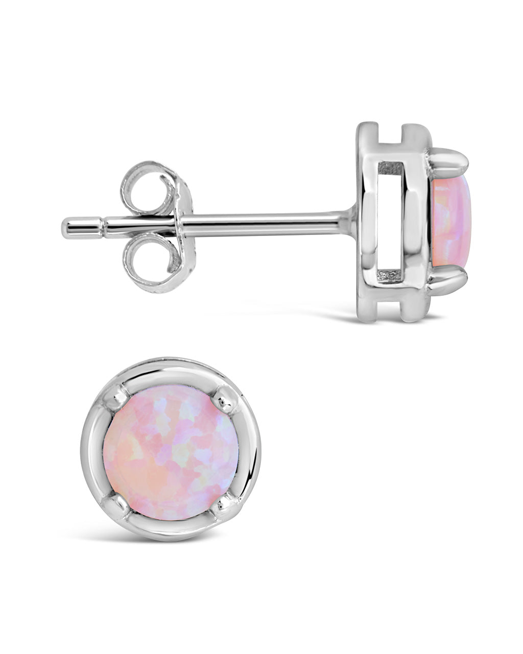 Sterling Forever Pink Circle Opal Studs Earring Sterling Forever 