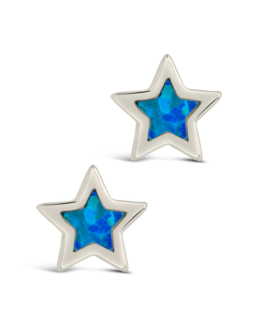 Sterling Silver Opal Star Studs Earring Sterling Forever 