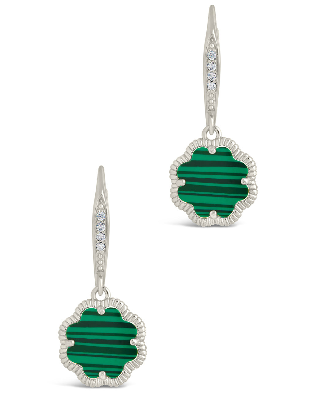 Rose Clover Short Drop Earrings Earring Sterling Forever 