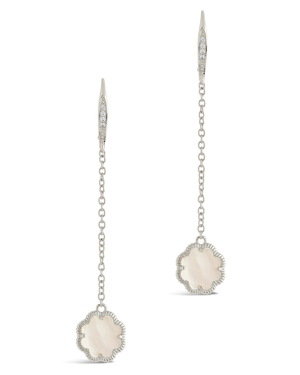 Rose Clover Long Drop Earrings Earring Sterling Forever 