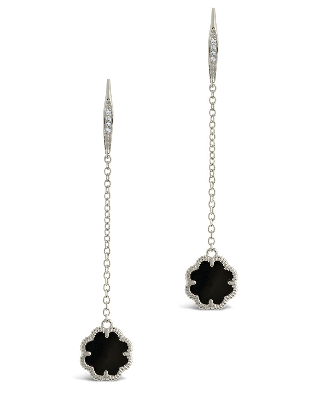 Rose Clover Long Drop Earrings Earring Sterling Forever 