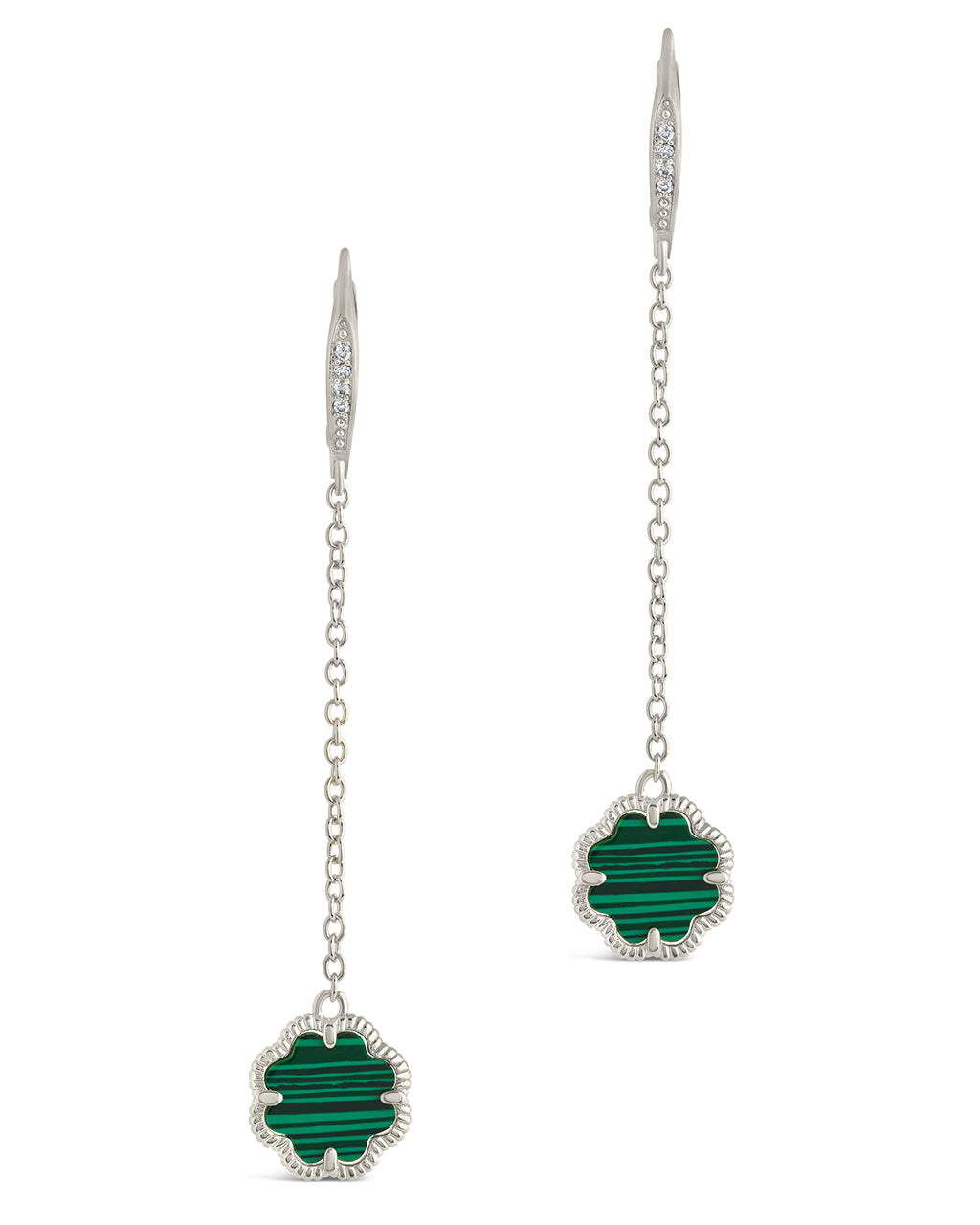 Rose Clover Long Drop Earrings Earring Sterling Forever 