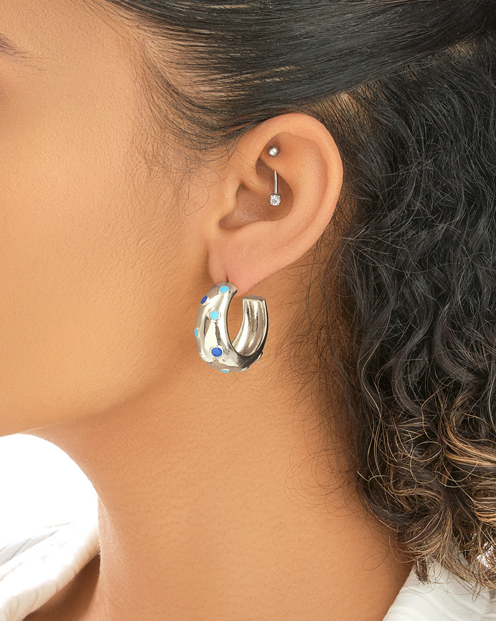 Verena Hoops Earring Sterling Forever 