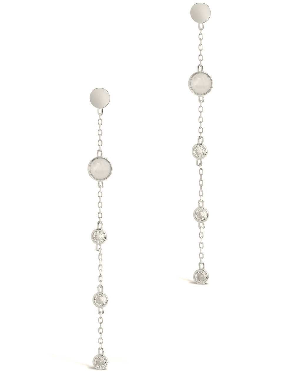 Sterling Silver CZ & Gemstone Drop Earrings Earring Sterling Forever 