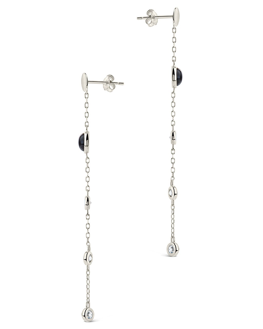 Sterling Silver CZ & Gemstone Drop Earrings Earring Sterling Forever 