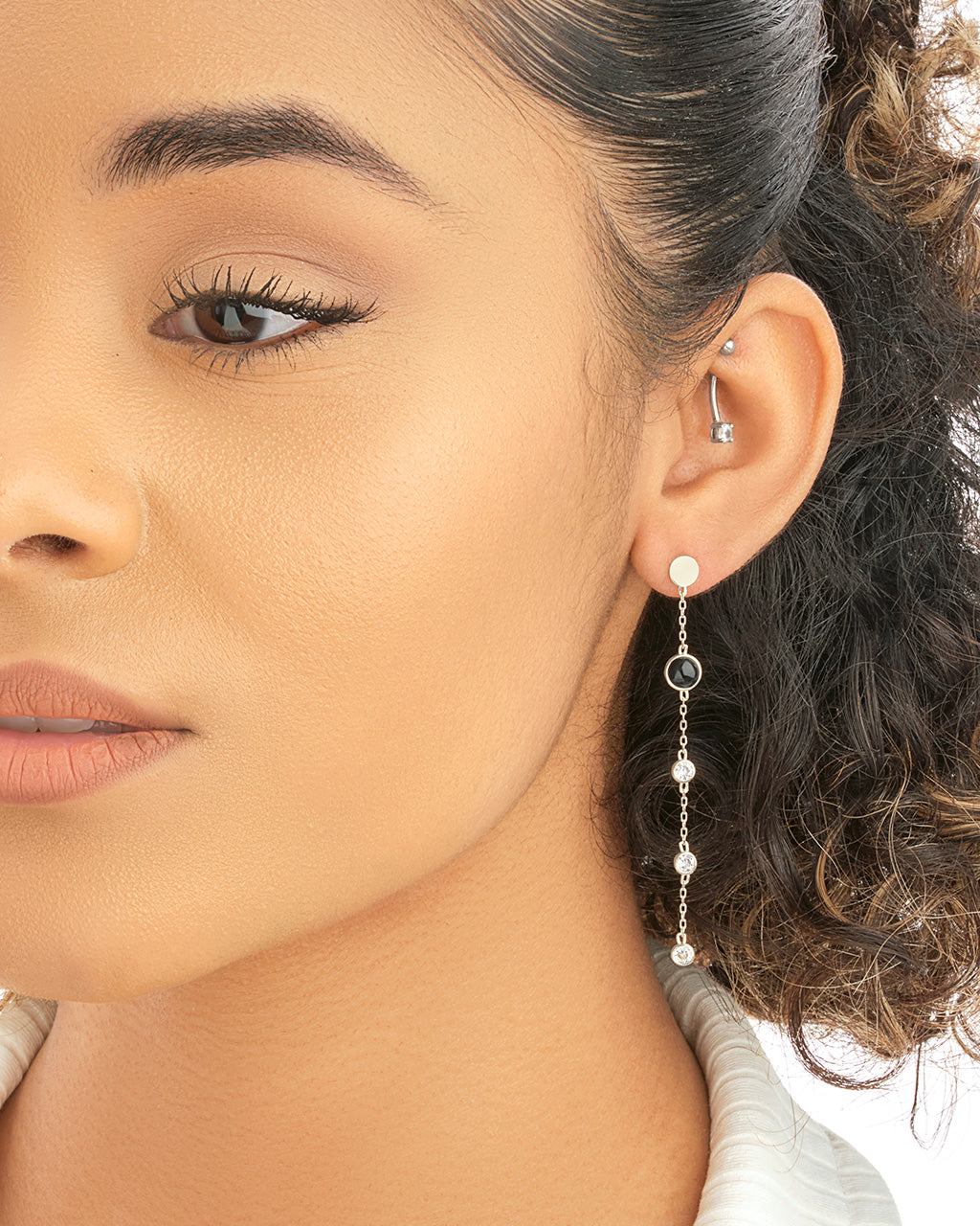 Sterling Silver CZ & Gemstone Drop Earrings Earring Sterling Forever 