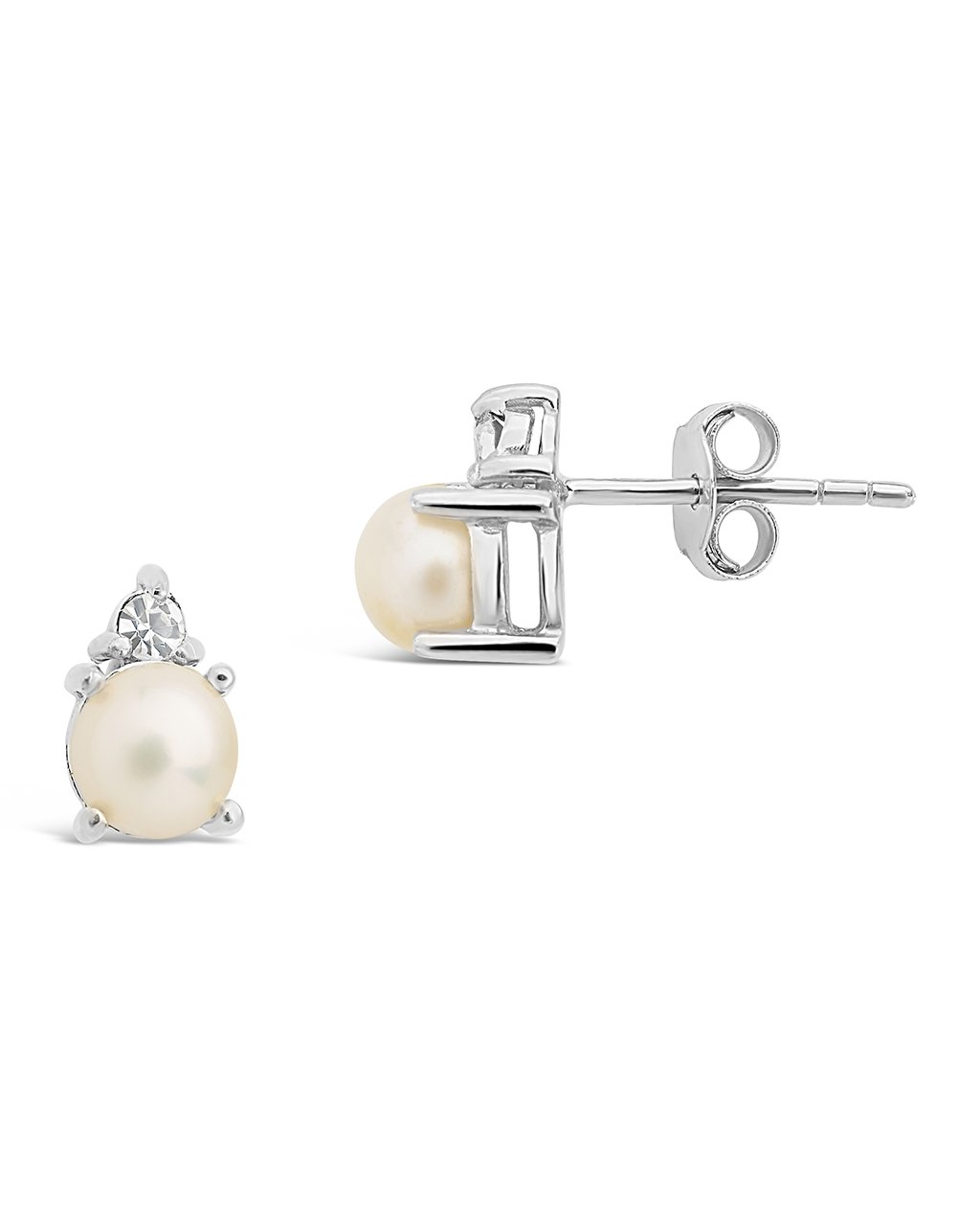 Sterling Silver Birthstone Studs Earring Sterling Forever Silver June / Pearl 