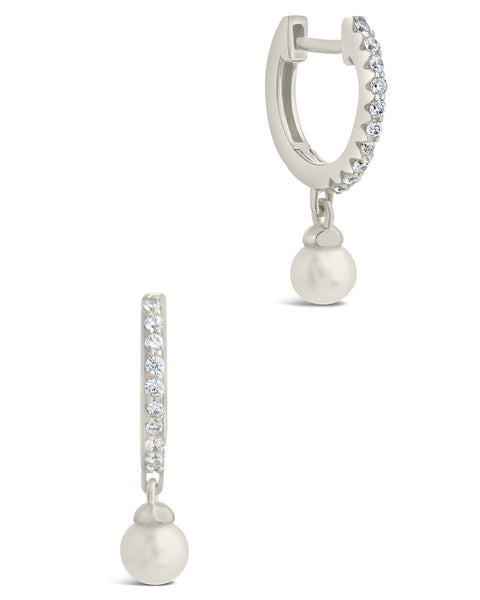 Sterling Silver Maggie Pearl Hoop Earrings – Sterling Forever