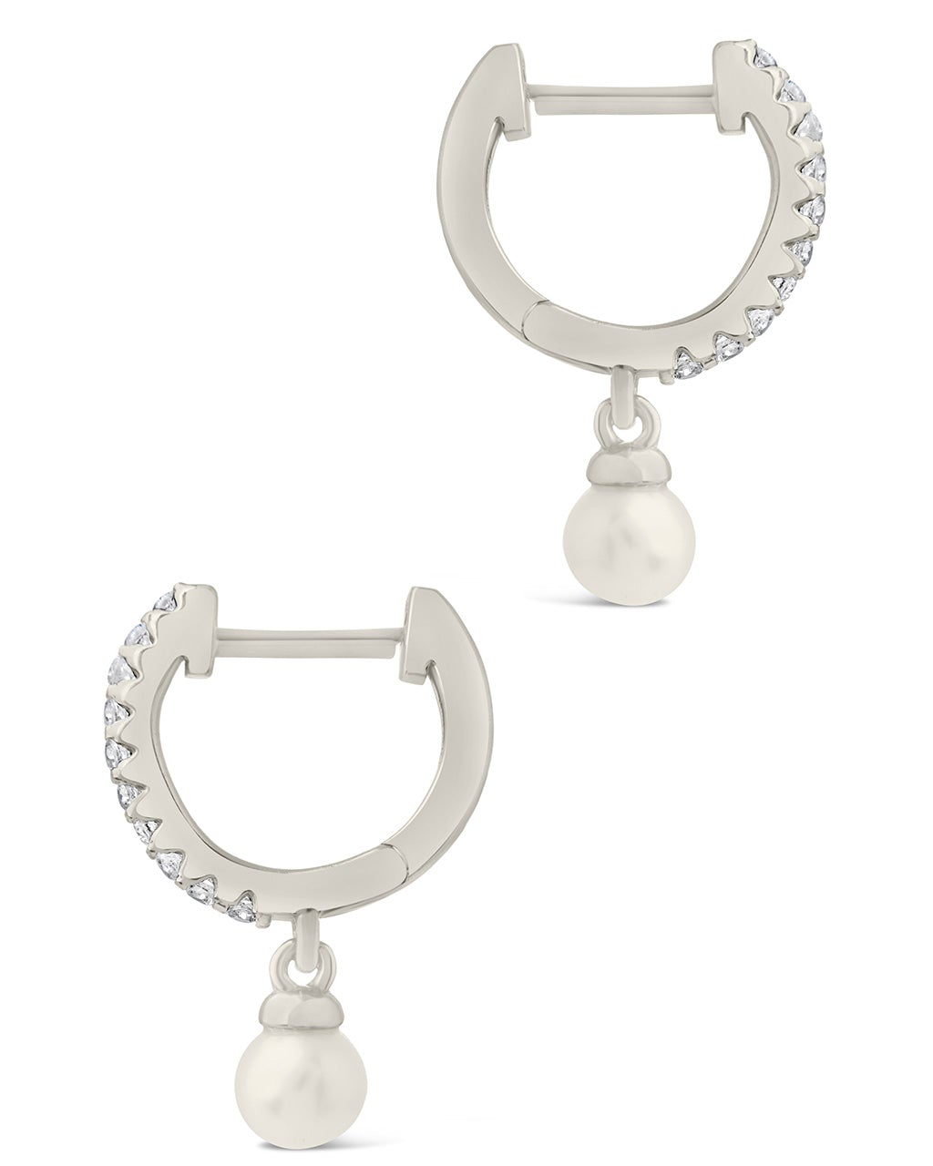 Sterling Silver Maggie Pearl Hoops Earring Sterling Forever 