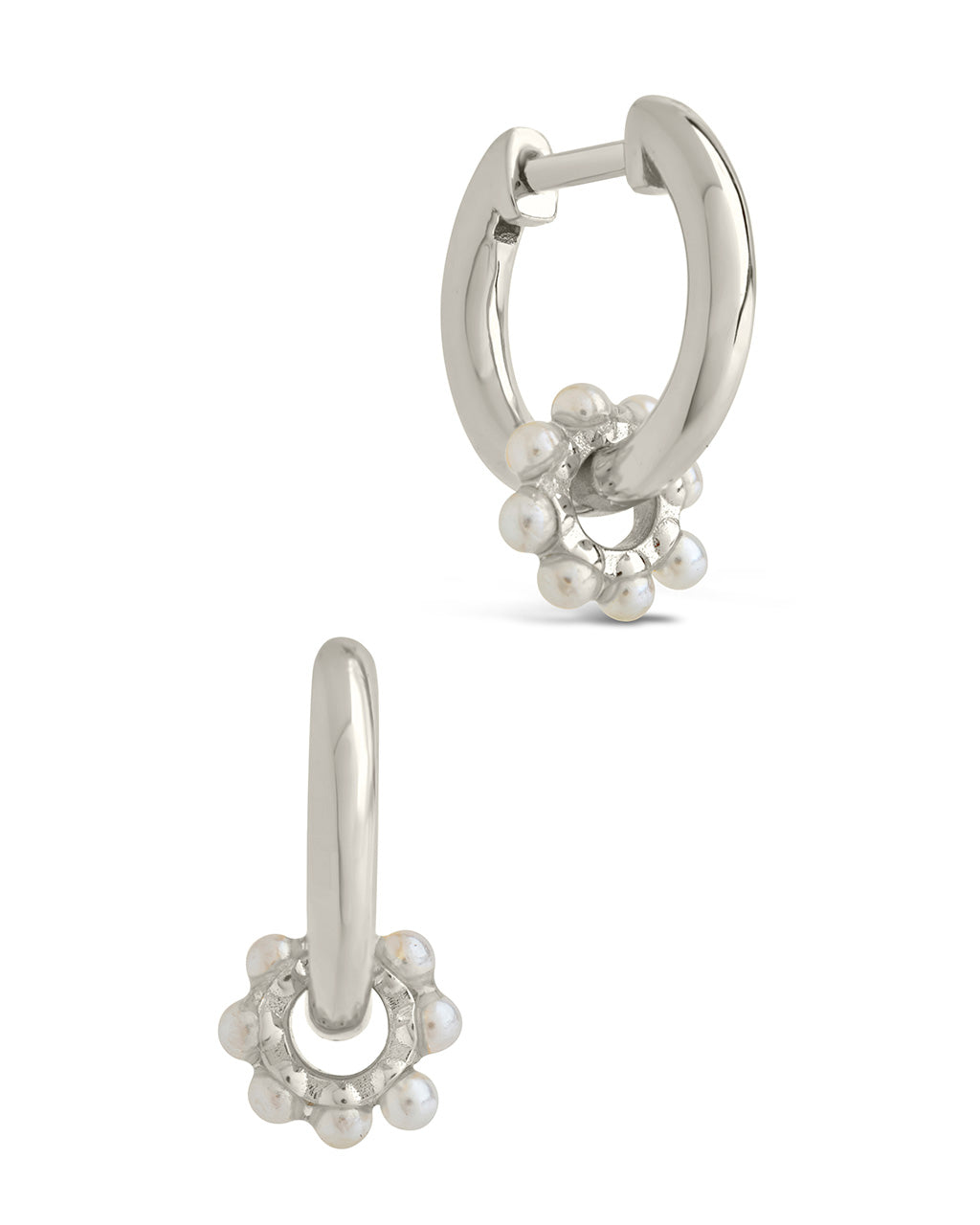 Sterling Silver Alana Pearl Hoops Earring Sterling Forever Silver 