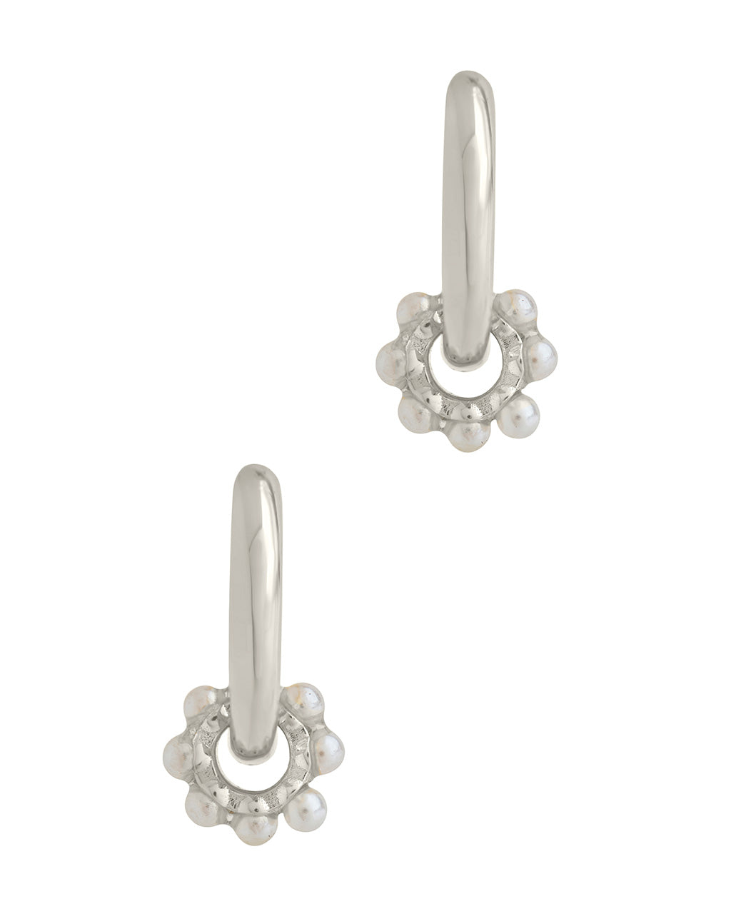 Sterling Silver Alana Pearl Hoops Earring Sterling Forever 