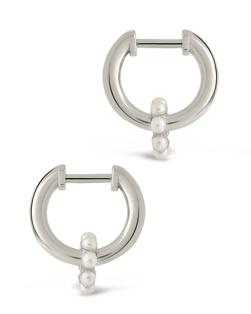 Sterling Silver Alana Pearl Hoops Earring Sterling Forever 