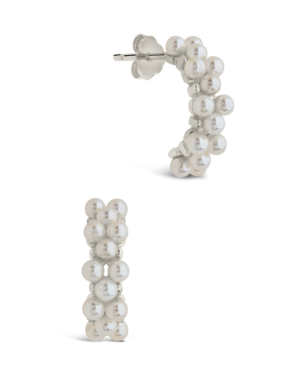 Sterling Silver Mae Pearl Hoops Earring Sterling Forever Silver 
