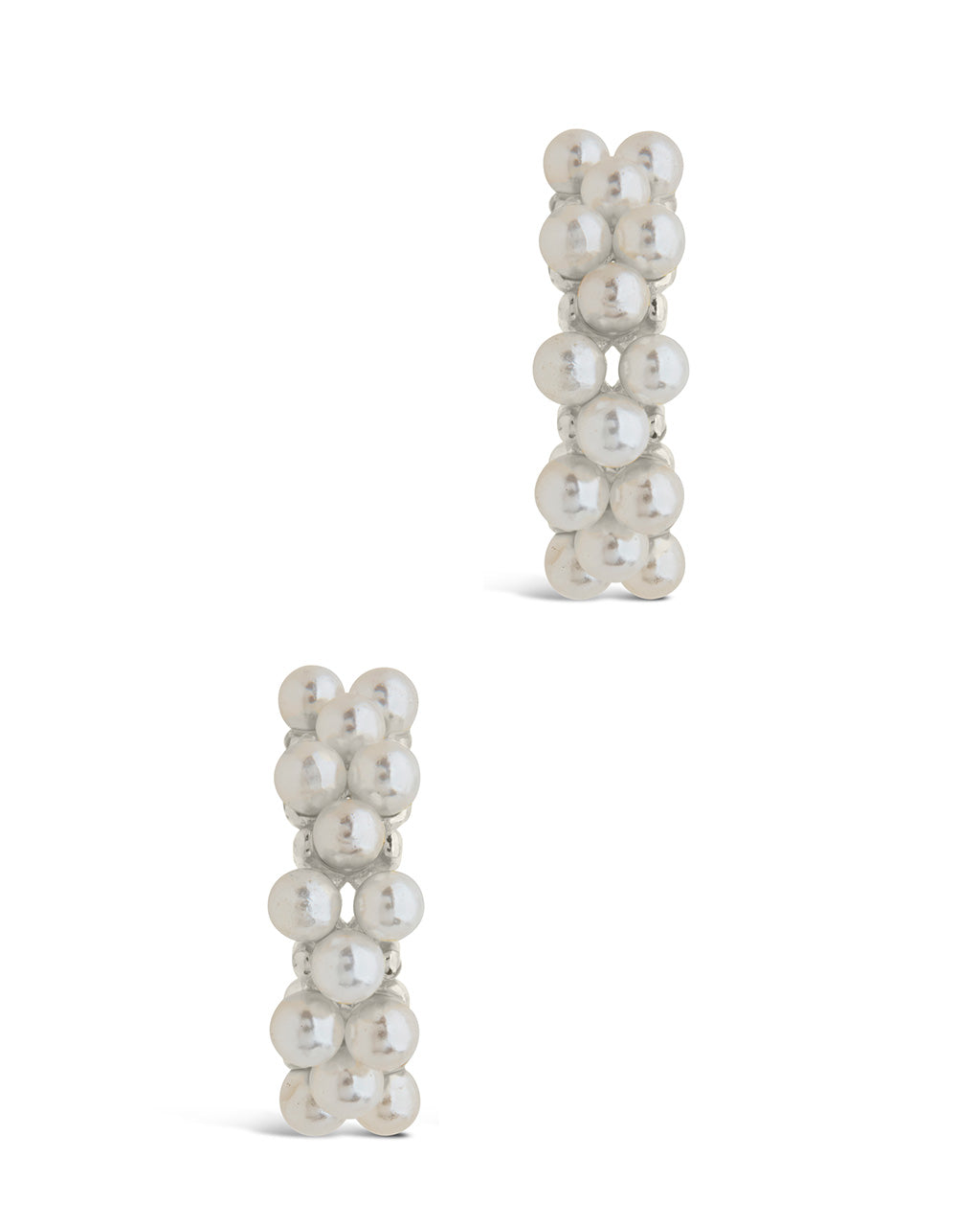 Sterling Silver Mae Pearl Hoops Earring Sterling Forever 