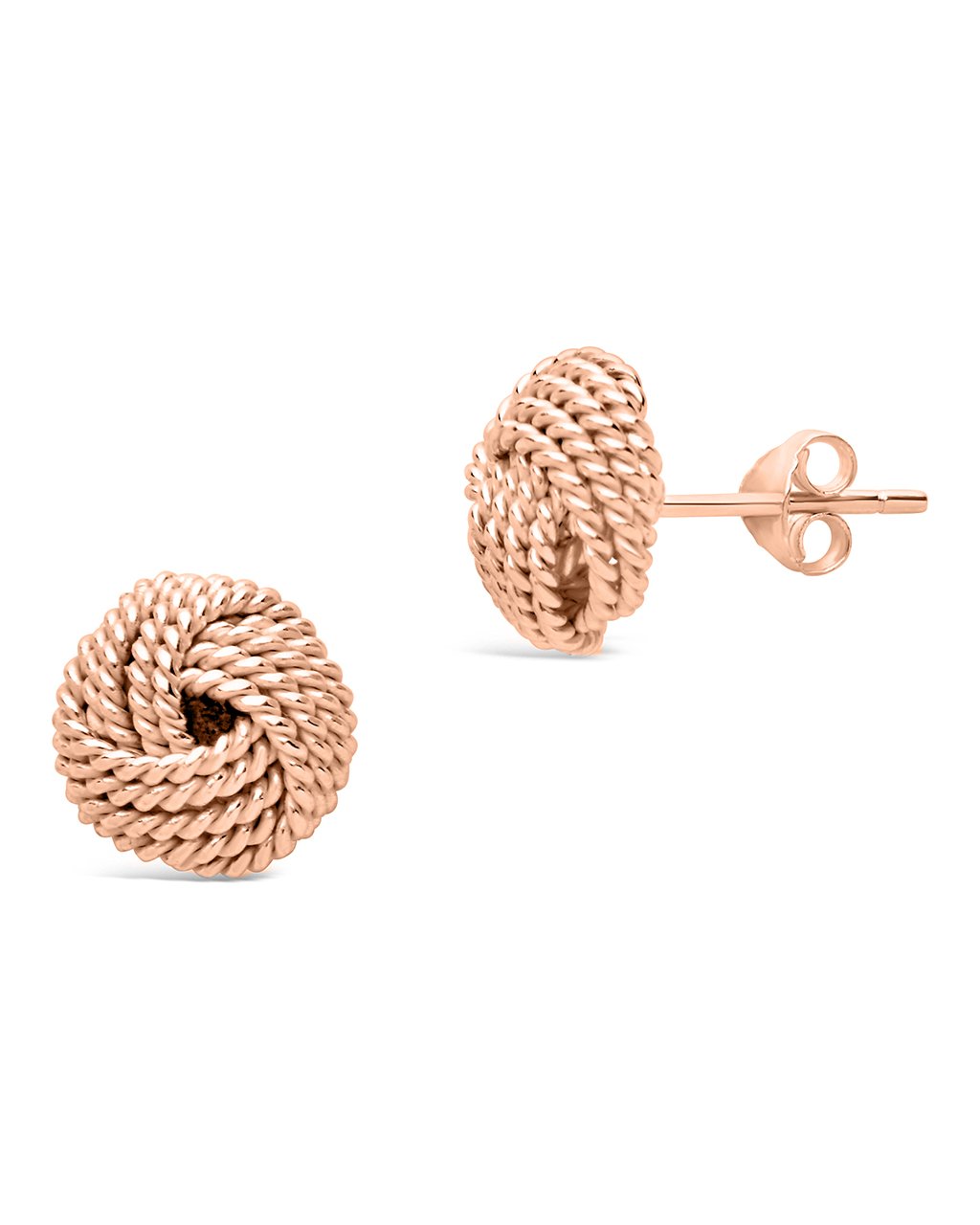 Sterling Silver Textured Knot Mesh Earrings - Sterling Forever