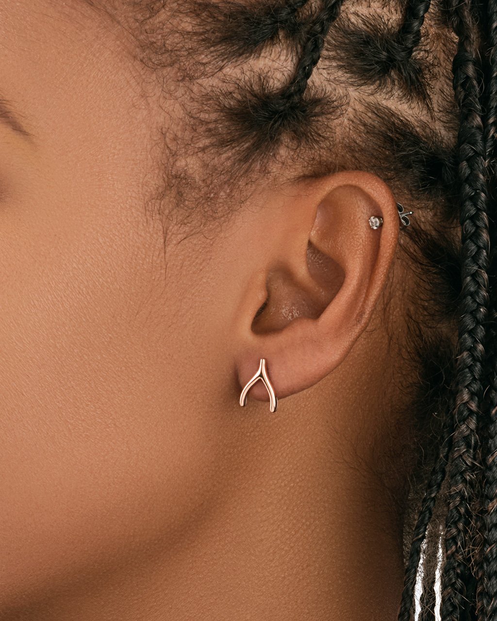 14K Rose Gold Plated Sterling Silver Wishbone Earrings Earring Sterling Forever 