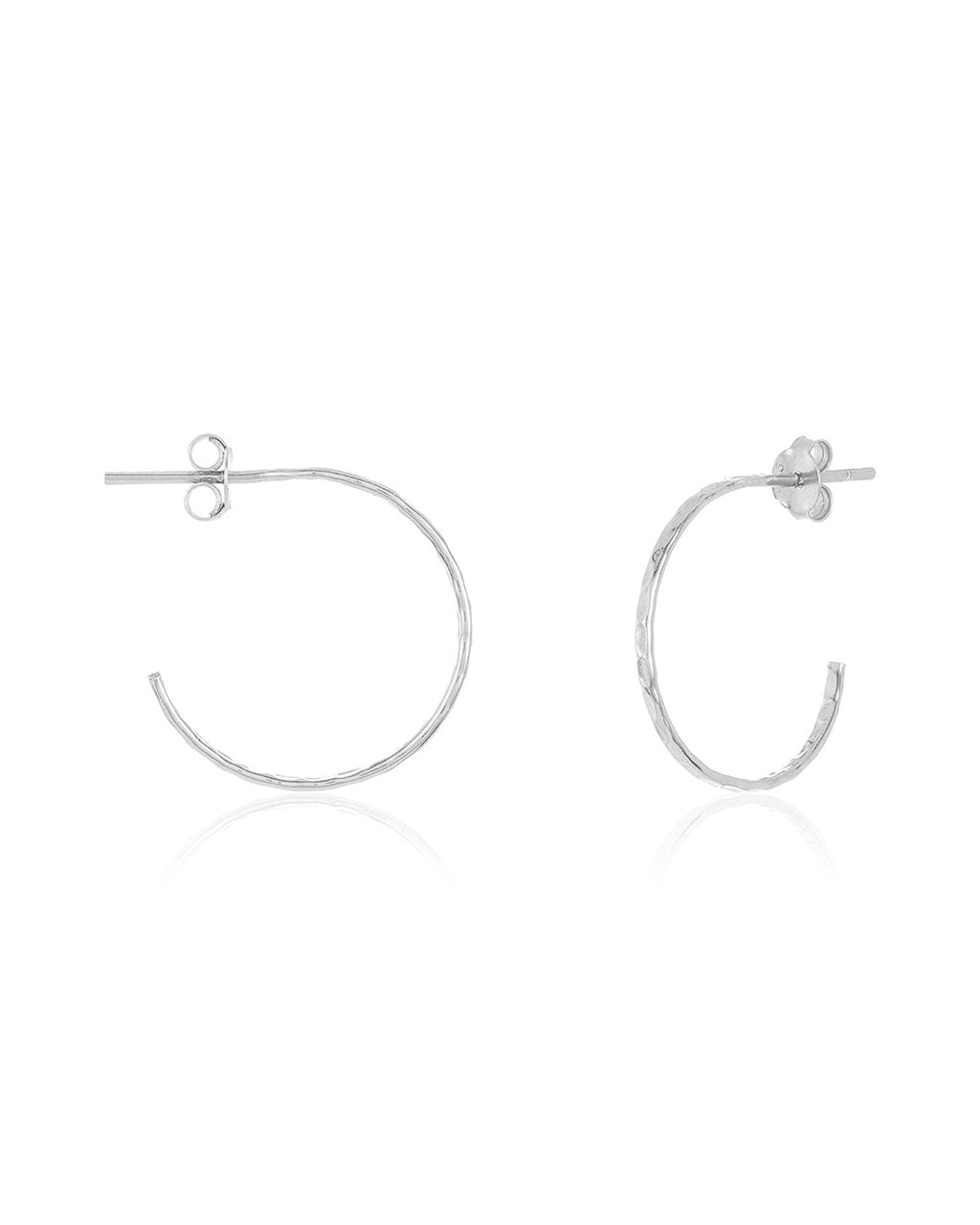 Sterling Silver Mini Hammered Hoops - Sterling Forever