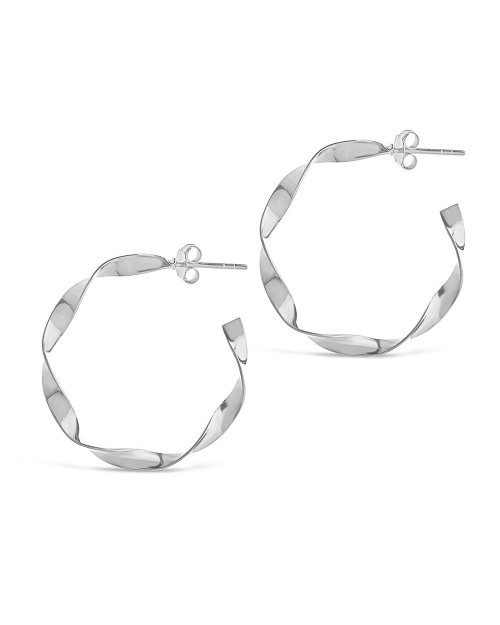 Sterling Silver Twisted Hoop Earrings - Sterling Forever