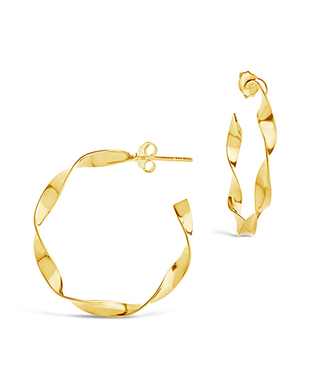 Sterling Silver Twisted Hoop Earrings - Sterling Forever