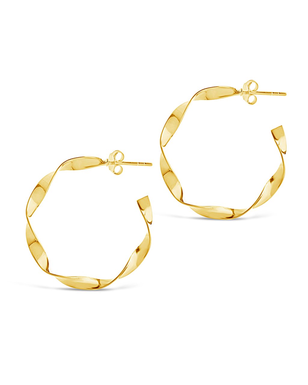 Sterling Silver Twisted Hoop Earrings - Sterling Forever
