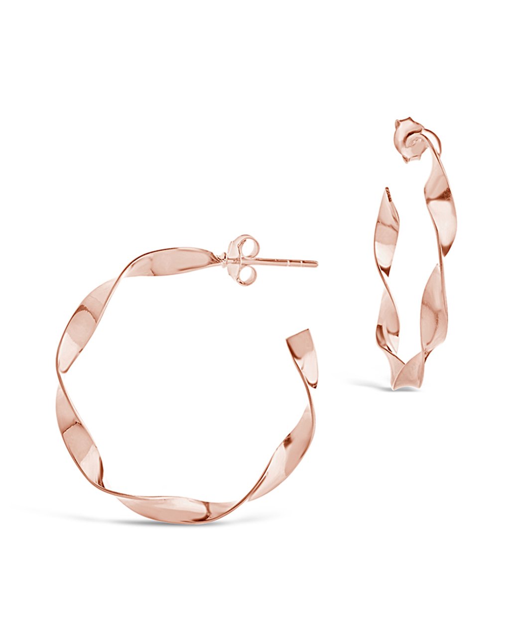 Sterling Silver Twisted Hoop Earrings - Sterling Forever