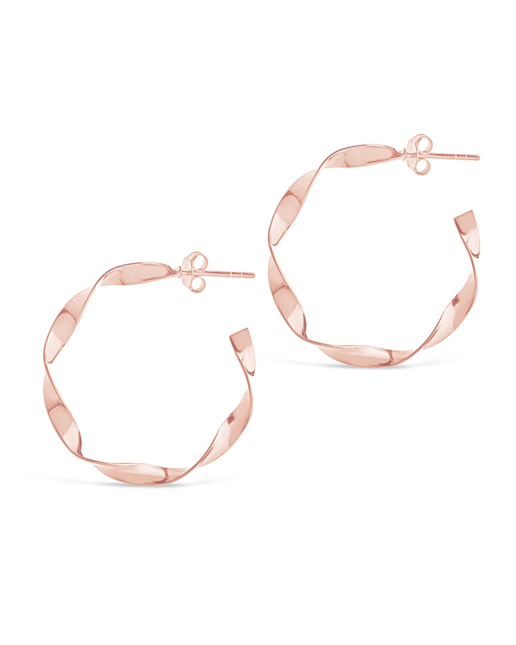 Sterling Silver Twisted Hoop Earrings - Sterling Forever