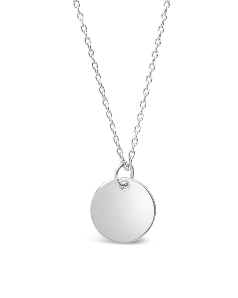 Sterling Silver Disk Charm Necklace - Sterling Forever