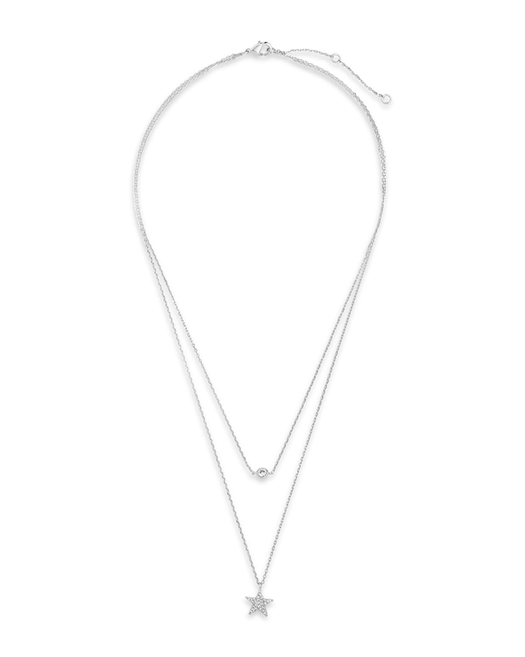 Sterling Silver Star Pendant CZ Layered Necklace - Sterling Forever