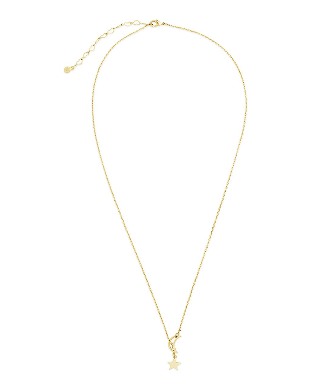 Sterling Silver Moon & Star Lariat Necklace - Sterling Forever