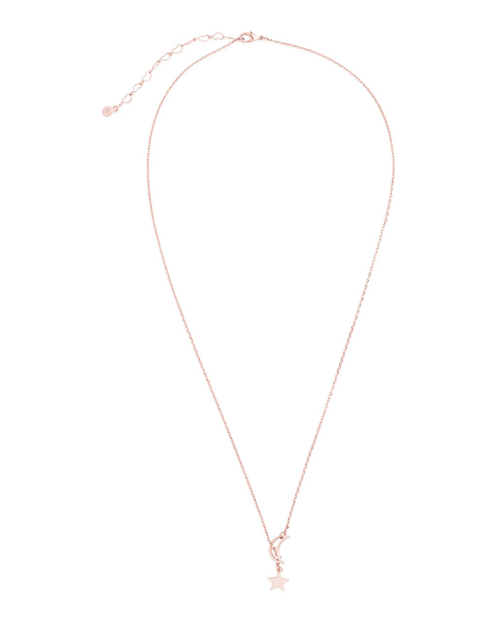 Sterling Silver Moon & Star Lariat Necklace - Sterling Forever