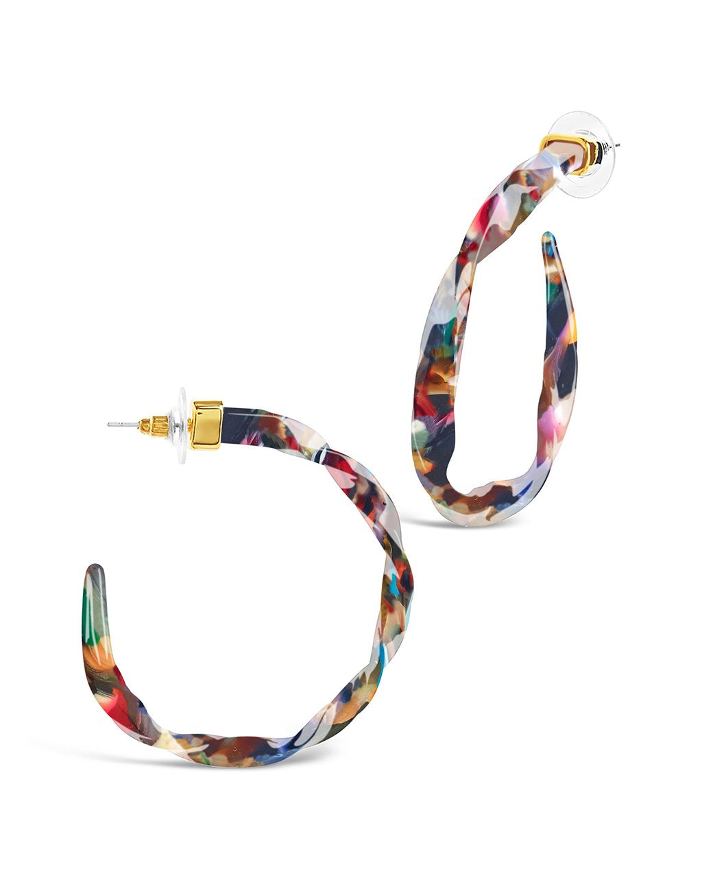 Twist Resin Hoops - Sterling Forever