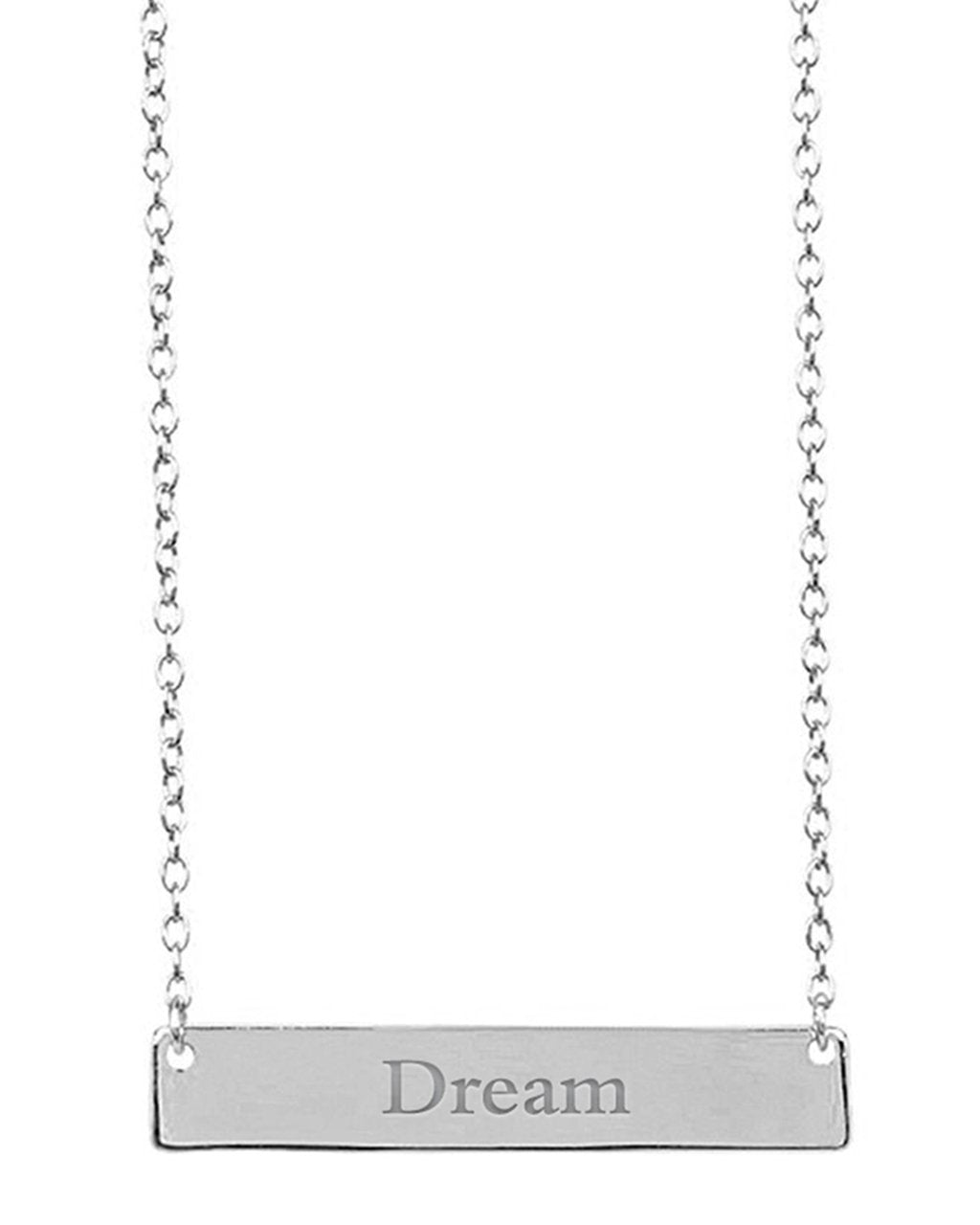 Sterling Silver Inspirational Bar Pendant Necklace - Sterling Forever