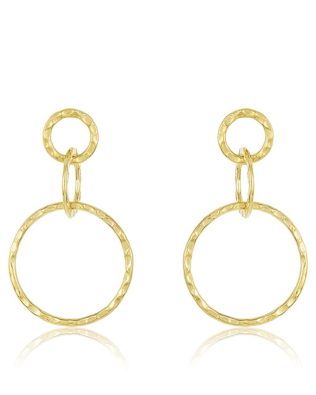 Sterling Silver Hammered Triple Drop Earrings - Sterling Forever
