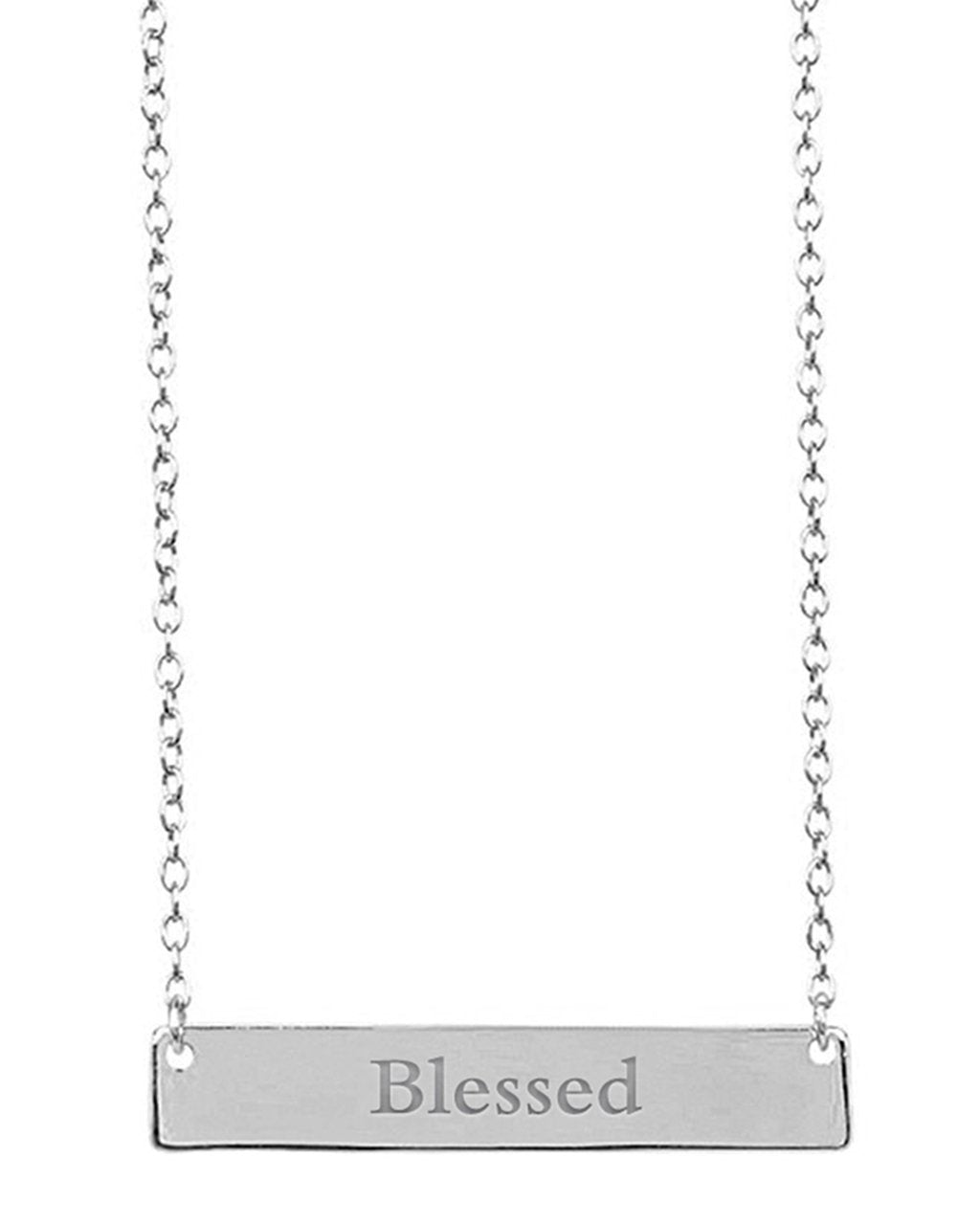 Sterling Silver Inspirational Bar Pendant Necklace - Sterling Forever