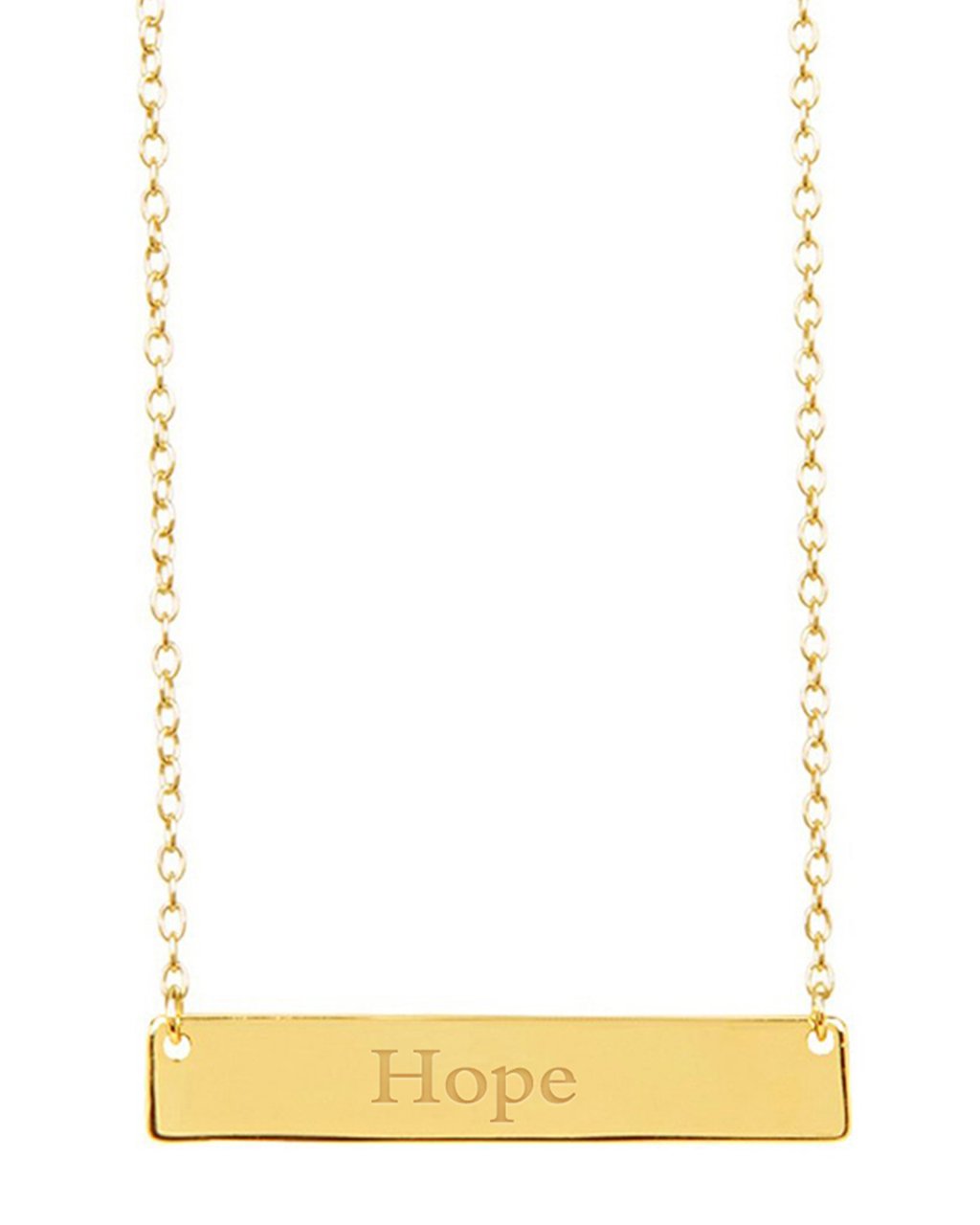 Sterling Silver Inspirational Bar Pendant Necklace - Sterling Forever