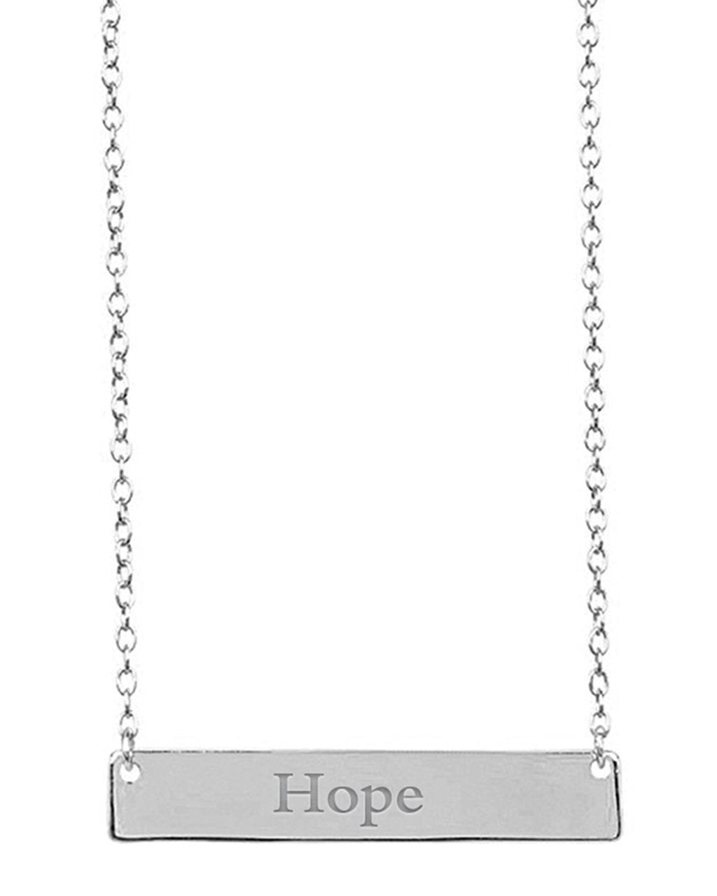 Sterling Silver Inspirational Bar Pendant Necklace - Sterling Forever