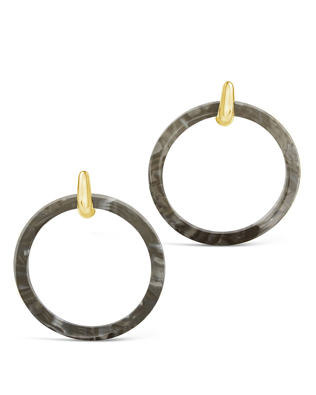 1.75" Circle Resin Stud Drops - Sterling Forever