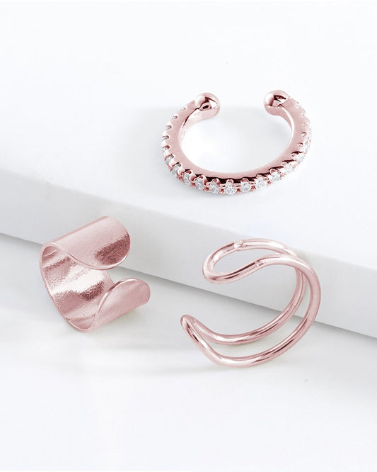 Simple Ear Cuff Set of 3 - Sterling Forever