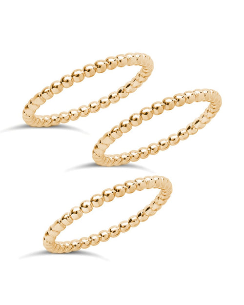Sterling Silver Beaded Ring Set of 3 - Sterling Forever