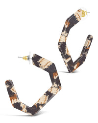 Resin Hex Hoops - Sterling Forever
